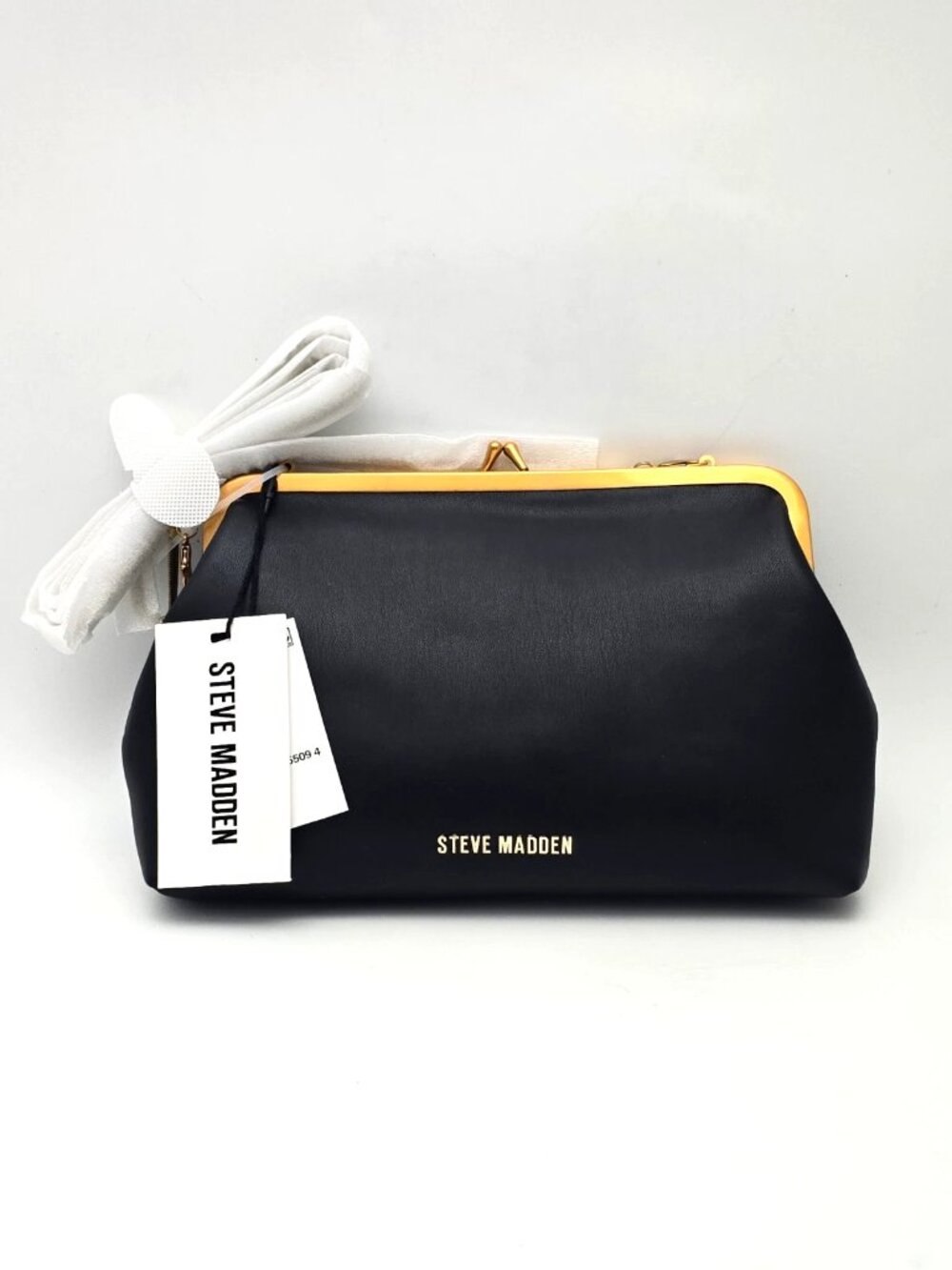 Steve Madden Bkisses Black Chain Strap Crossbody Bag Clutch NEW